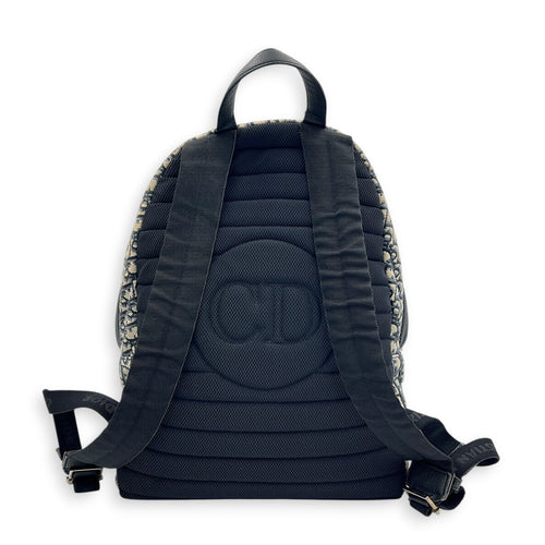Oblique Backpack Blue in Jacquard, Silver hardware