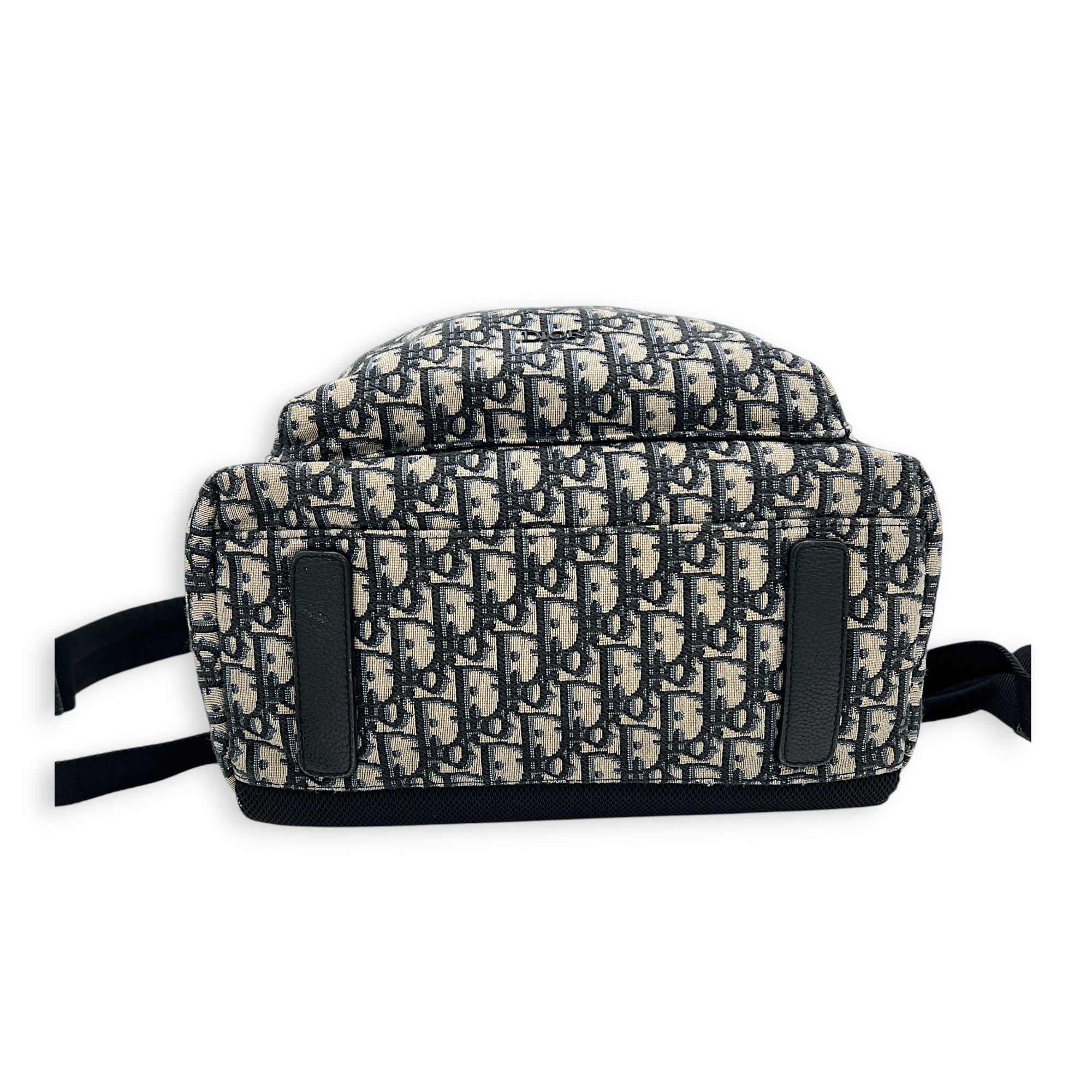 Oblique Backpack Blue in Jacquard, Silver hardware