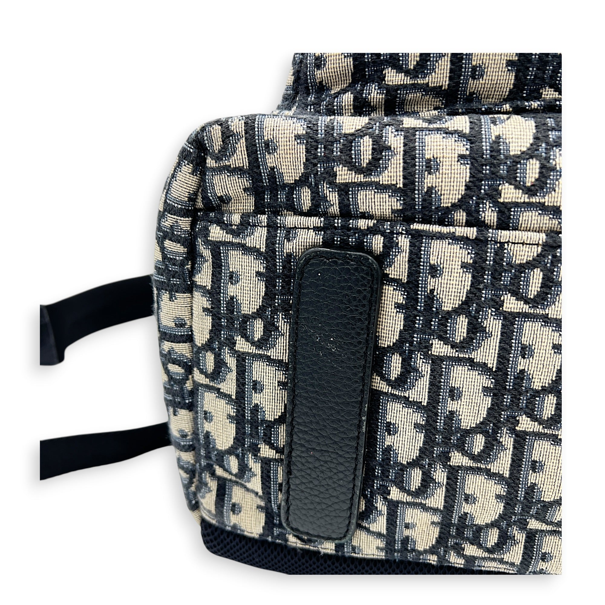 Oblique Backpack Blue in Jacquard, Silver hardware