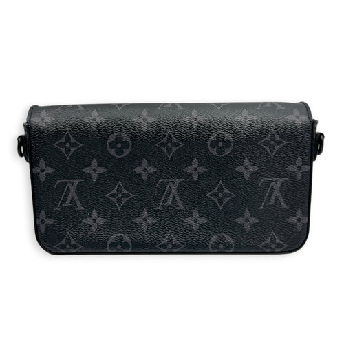 Montsouris Wearable Wallet Shoulder Bag Black in Monogram Coated Canvas, Black hardware