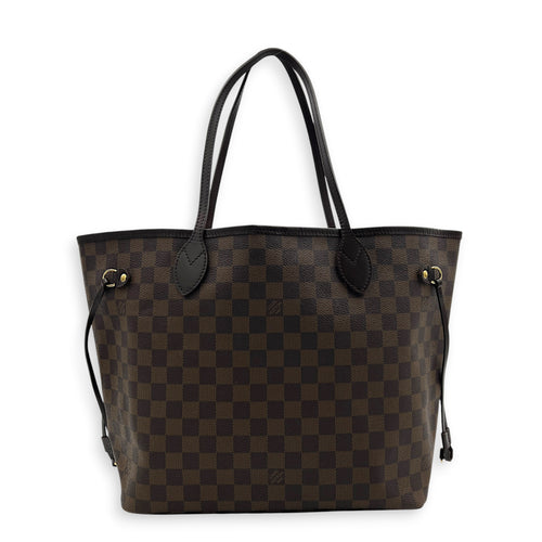 Neverfull Tote Bag MM Brown in Coated Canvas, Gold hardware