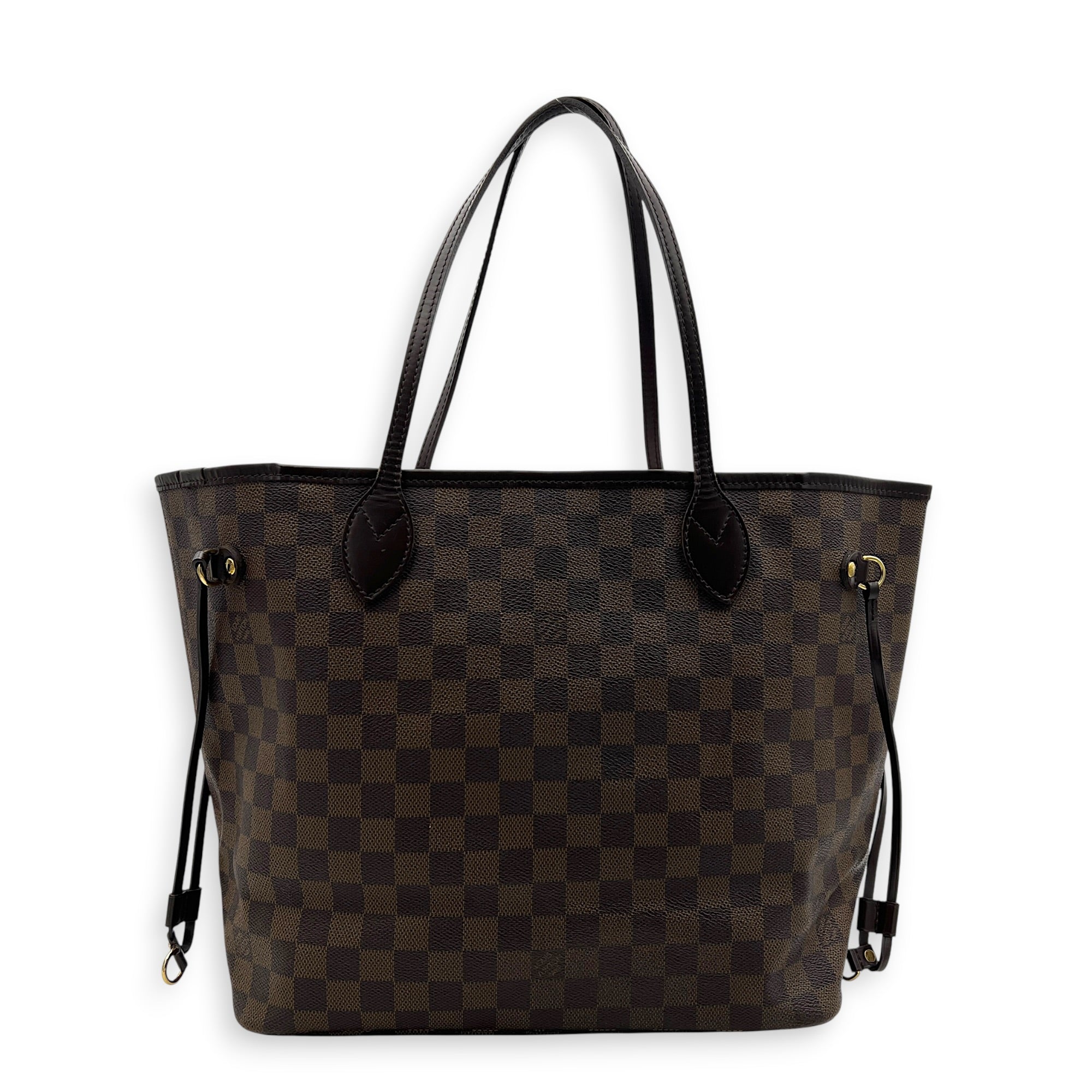 Neverfull Tote Bag MM Brown in Coated Canvas, Gold hardware