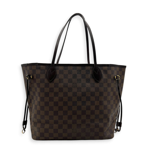 Neverfull Tote Bag MM Brown in Coated Canvas, Gold hardware