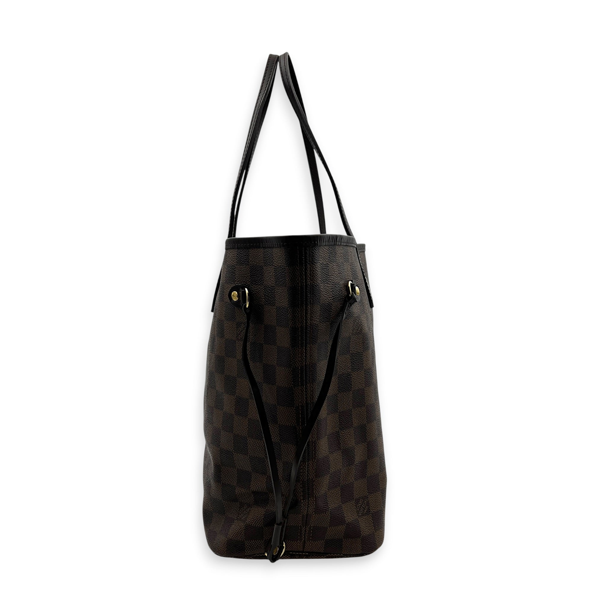 Neverfull Tote Bag MM Brown in Coated Canvas, Gold hardware
