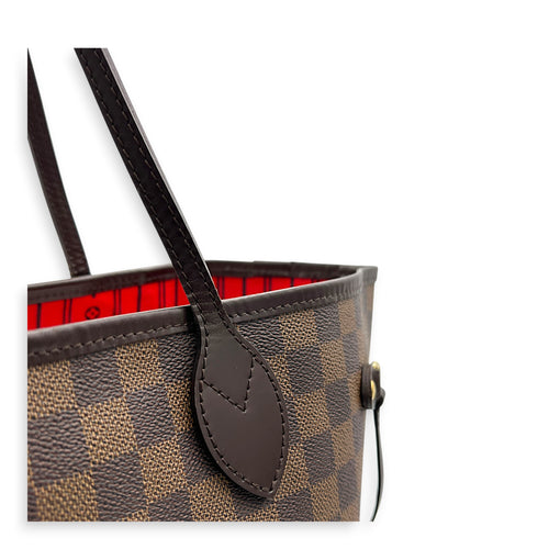 Neverfull Tote Bag MM Brown in Coated Canvas, Gold hardware