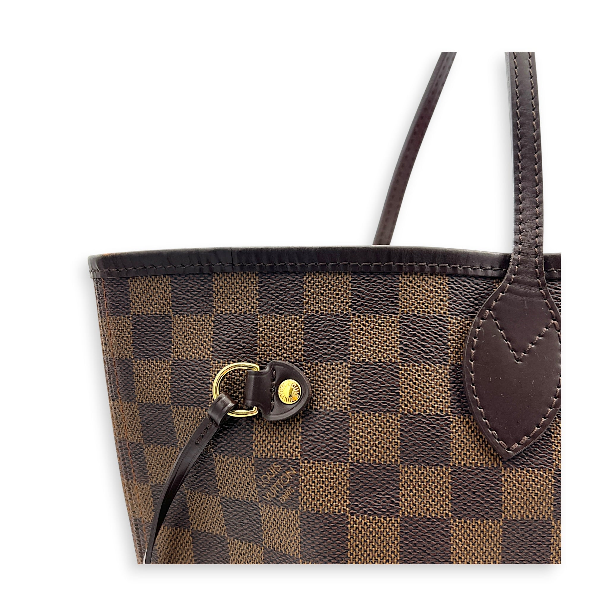 Neverfull Tote Bag MM Brown in Coated Canvas, Gold hardware