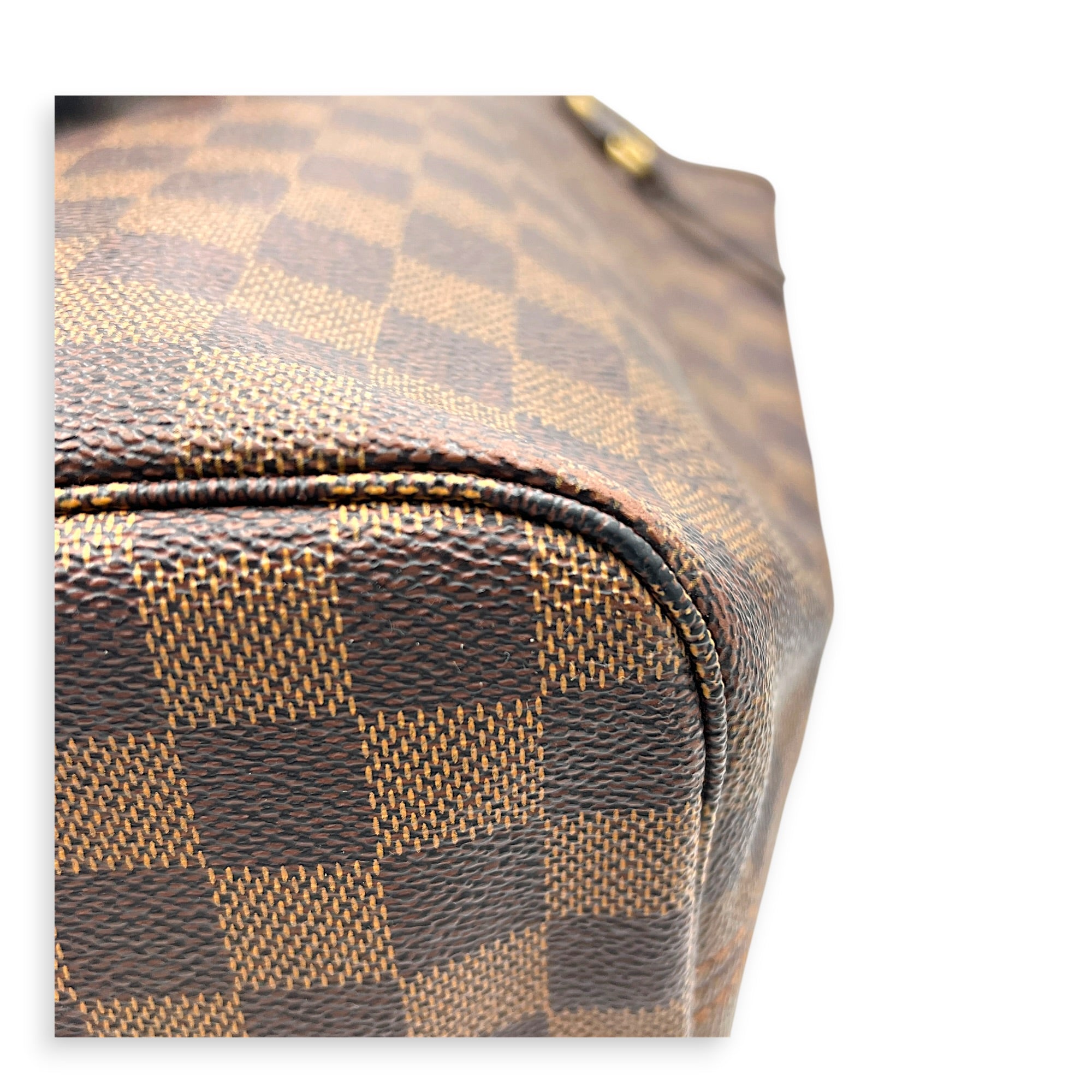 Neverfull Tote Bag MM Brown in Coated Canvas, Gold hardware