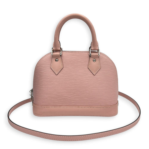 Alma Top Handle Bag Pink in Epi Leather, Silver hardware