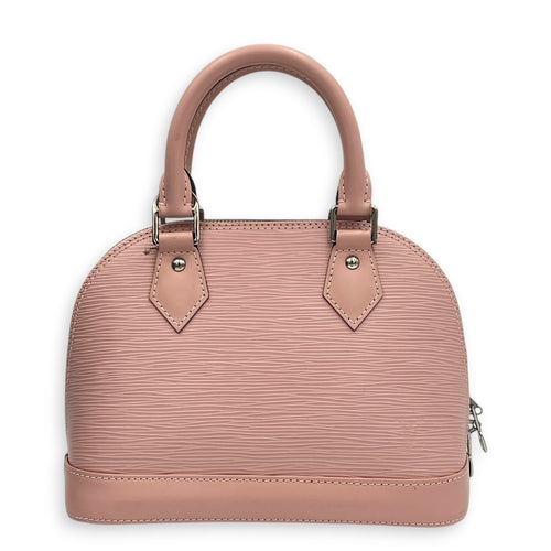 Alma Top Handle Bag Pink in Epi Leather, Silver hardware