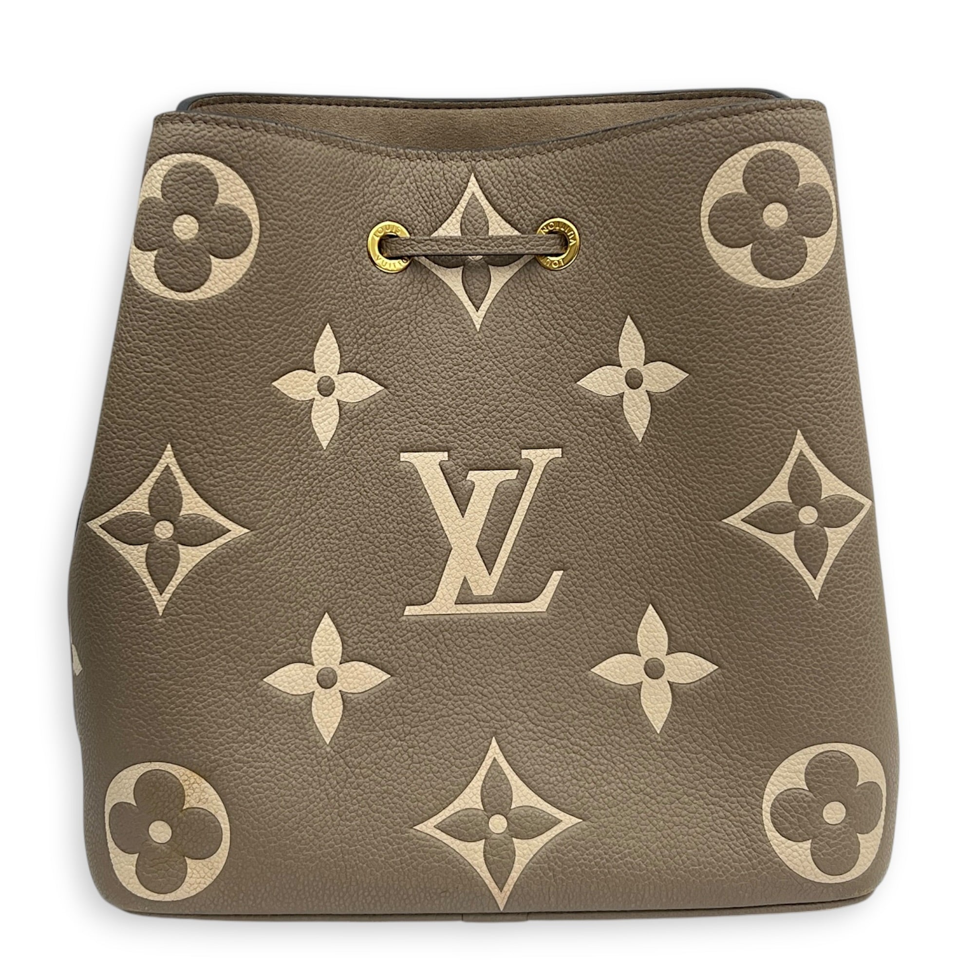 NeoNoe Bucket Bag Beige in Empreinte Leather, Gold hardware