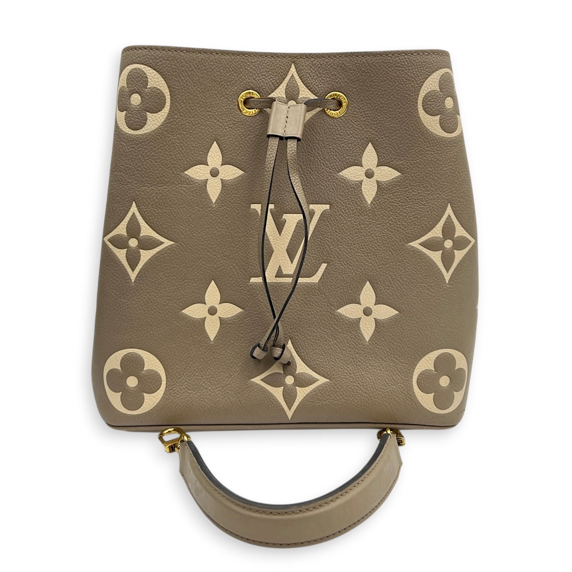 NeoNoe Bucket Bag Beige in Empreinte Leather, Gold hardware
