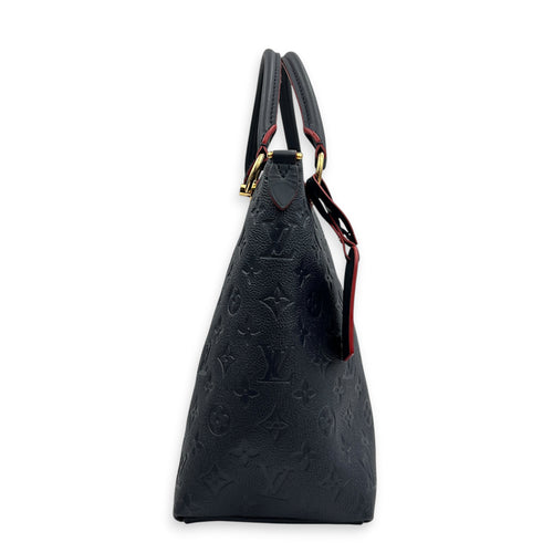 V Tote Top Handle Bag Blue in Empreinte Leather, Gold hardware