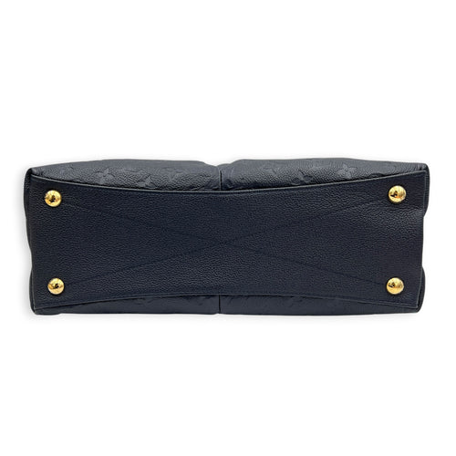 V Tote Top Handle Bag Blue in Empreinte Leather, Gold hardware