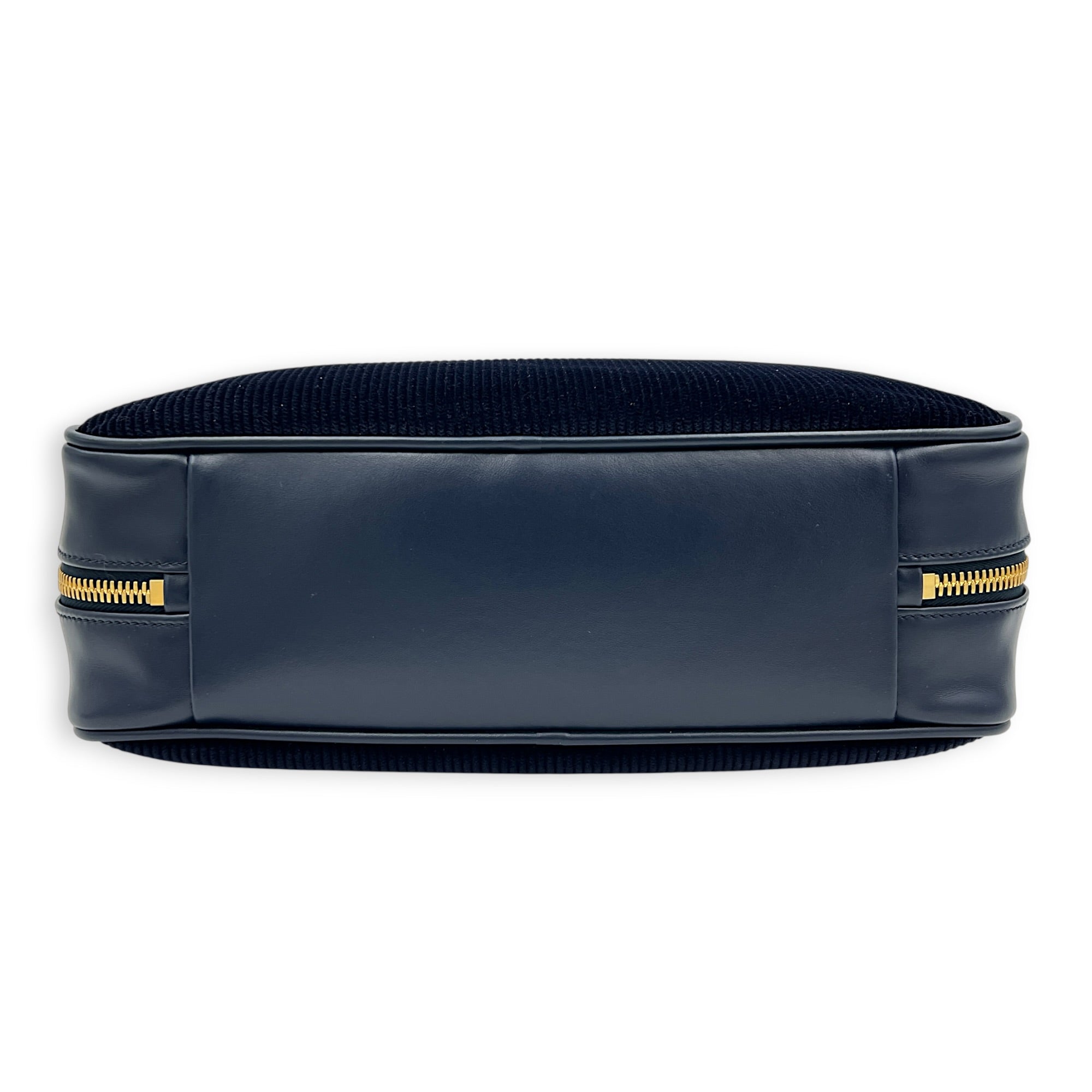 Beau Shoulder Bag Blue in Corduroy, Gold hardware
