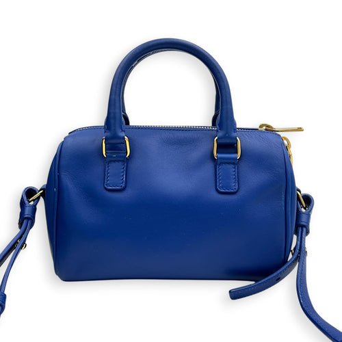 Duffle Toy Top Handle Bag Blue in Calfskin, Gold hardware