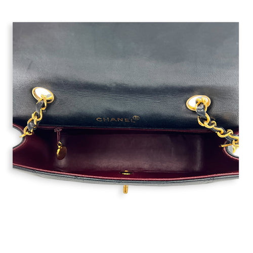 Vintage Diana Crossbody Bag Black in Lambskin, Gold hardware