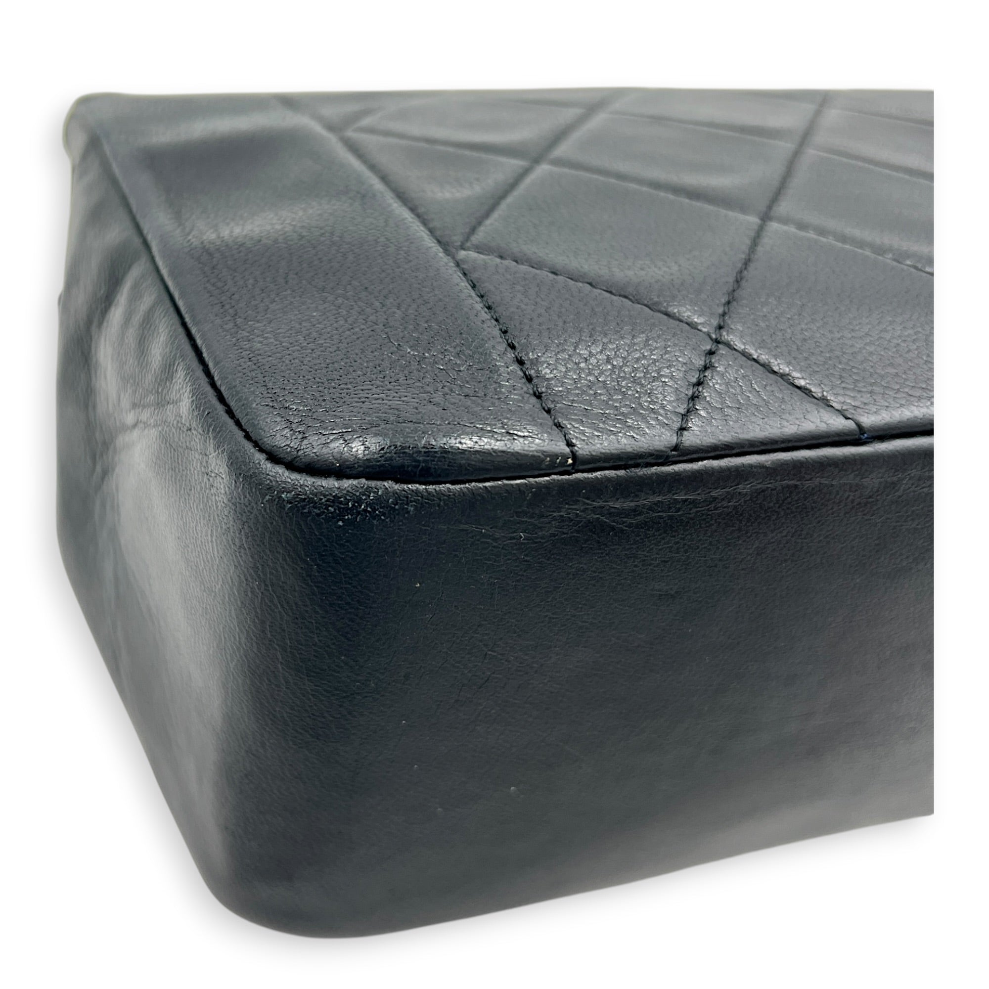 Vintage Diana Crossbody Bag Black in Lambskin, Gold hardware