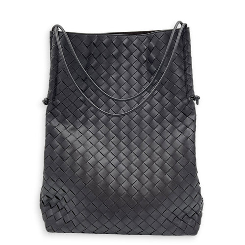 Intrecciato Shoulder Bag Brown in Lambskin