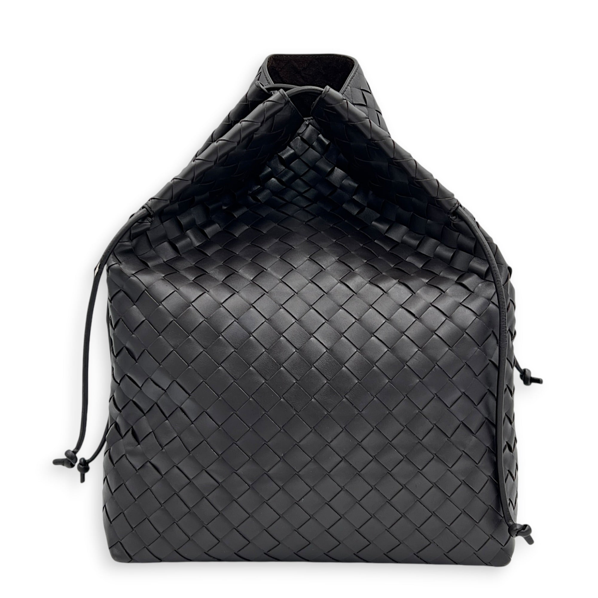 Intrecciato Shoulder Bag Brown in Lambskin