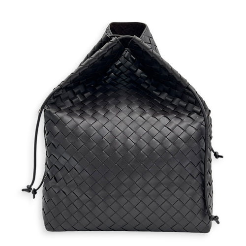 Intrecciato Shoulder Bag Brown in Lambskin