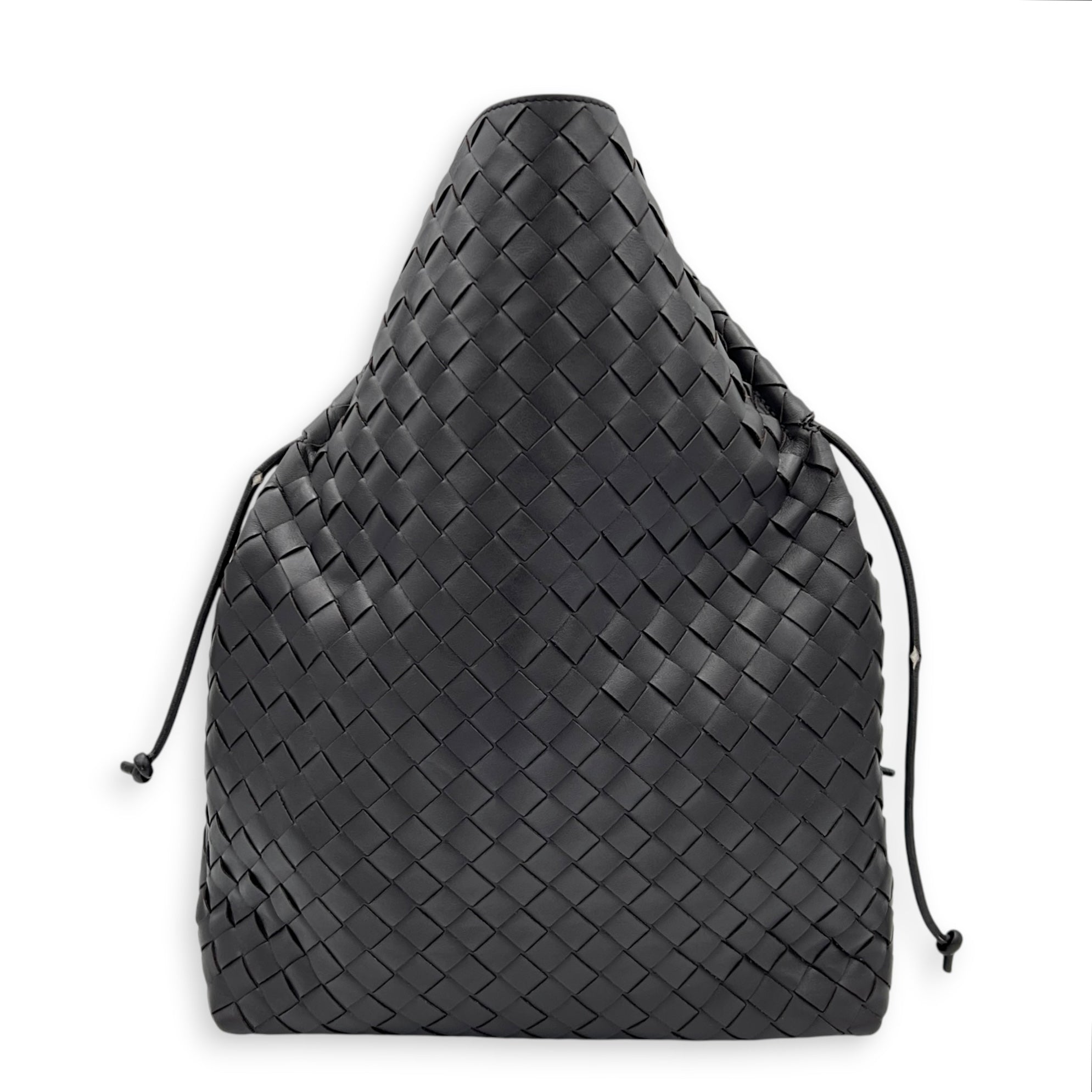 Intrecciato Shoulder Bag Brown in Lambskin