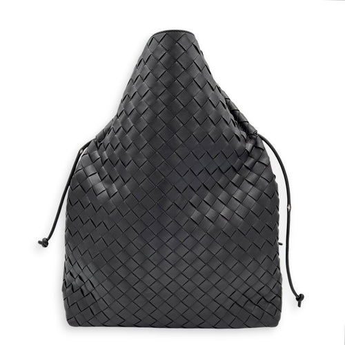 Intrecciato Shoulder Bag Brown in Lambskin