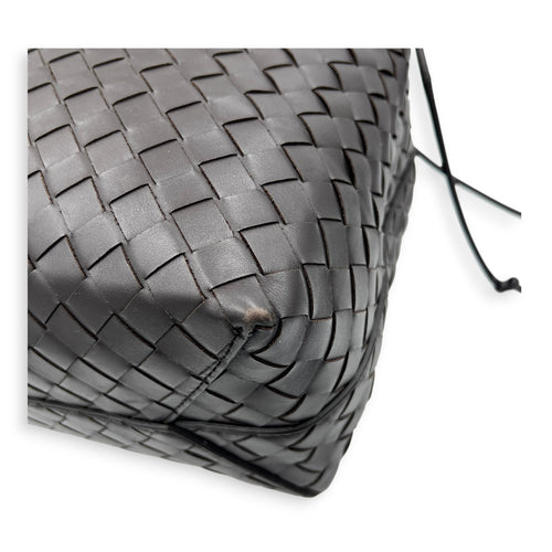 Intrecciato Shoulder Bag Brown in Lambskin