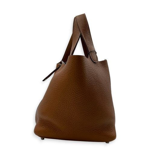 Picotin 18 Gold Top Handle Bag in Clemence, Palladium hardware