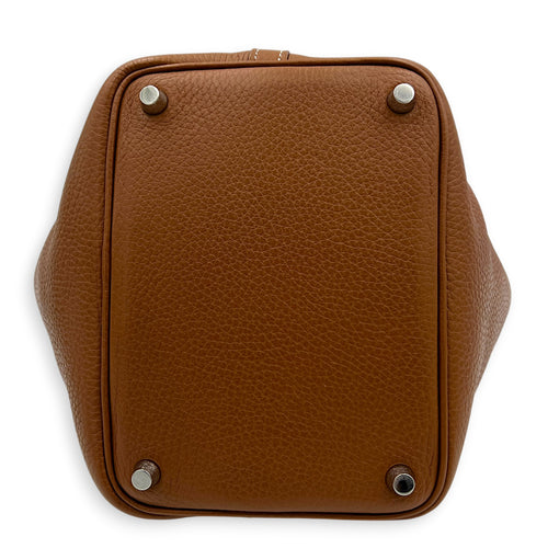Picotin 18 Gold Top Handle Bag in Clemence, Palladium hardware