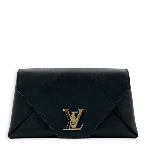 Love Note Shoulder Bag Black in Calfskin, Gold hardware