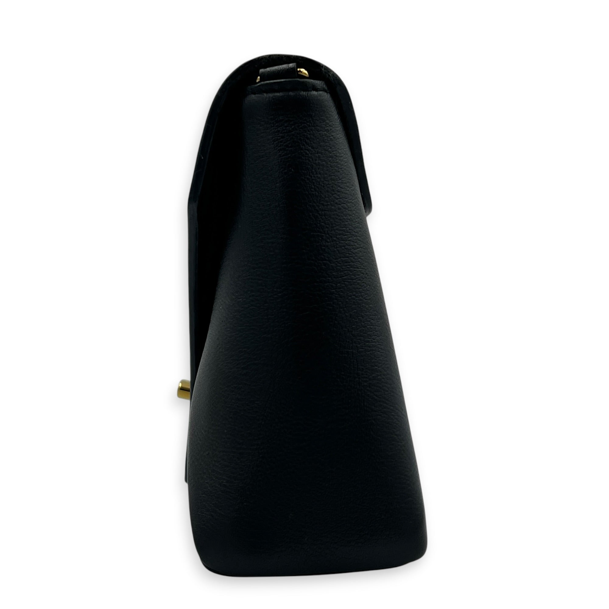 Love Note Shoulder Bag Black in Calfskin, Gold hardware