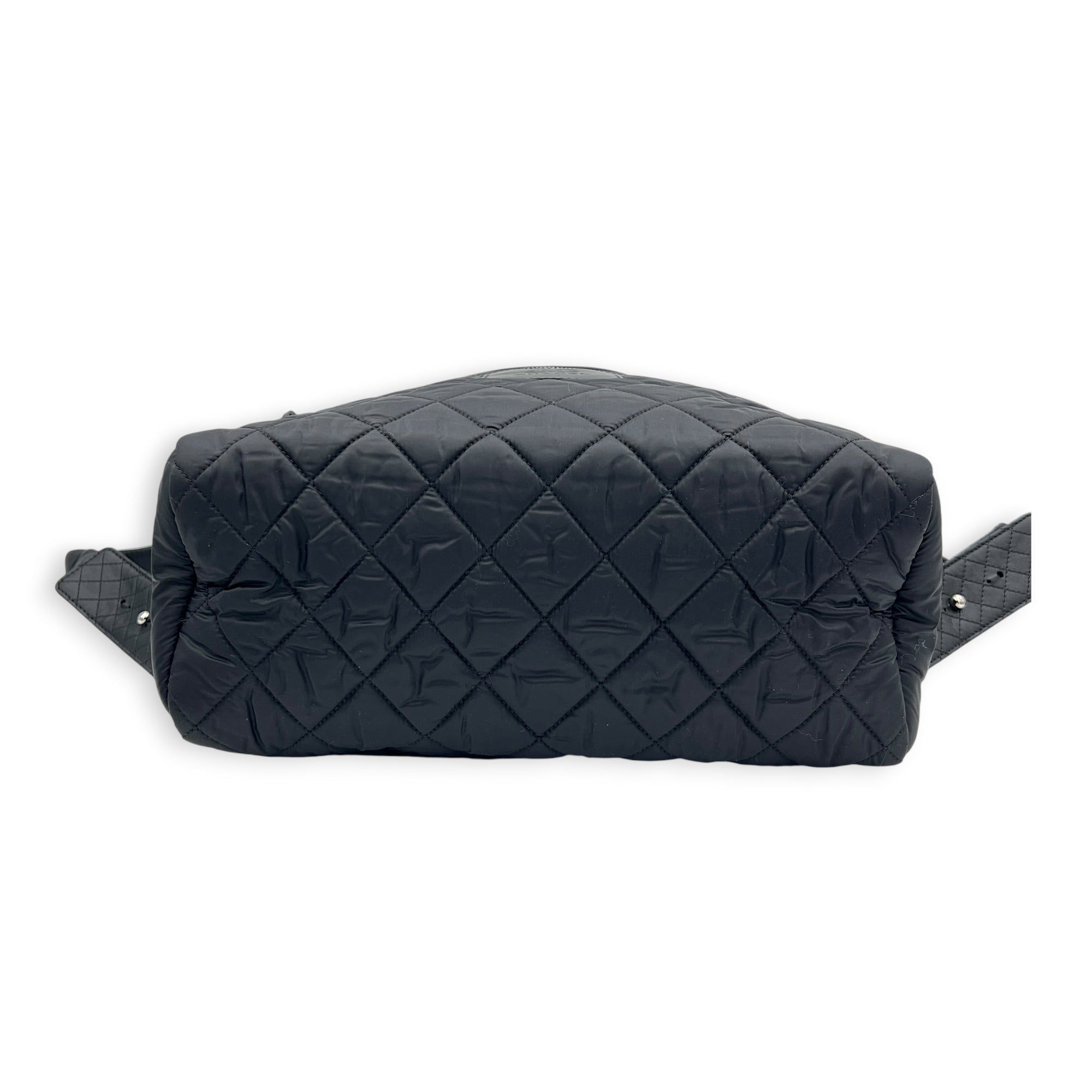 Coco Cocoon Backpack Black in Nylon, Silver hardware