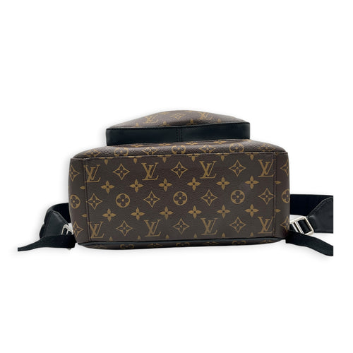 Macassar Josh Backpack Brown in Monogram Coated Canvas, Silver hardware
