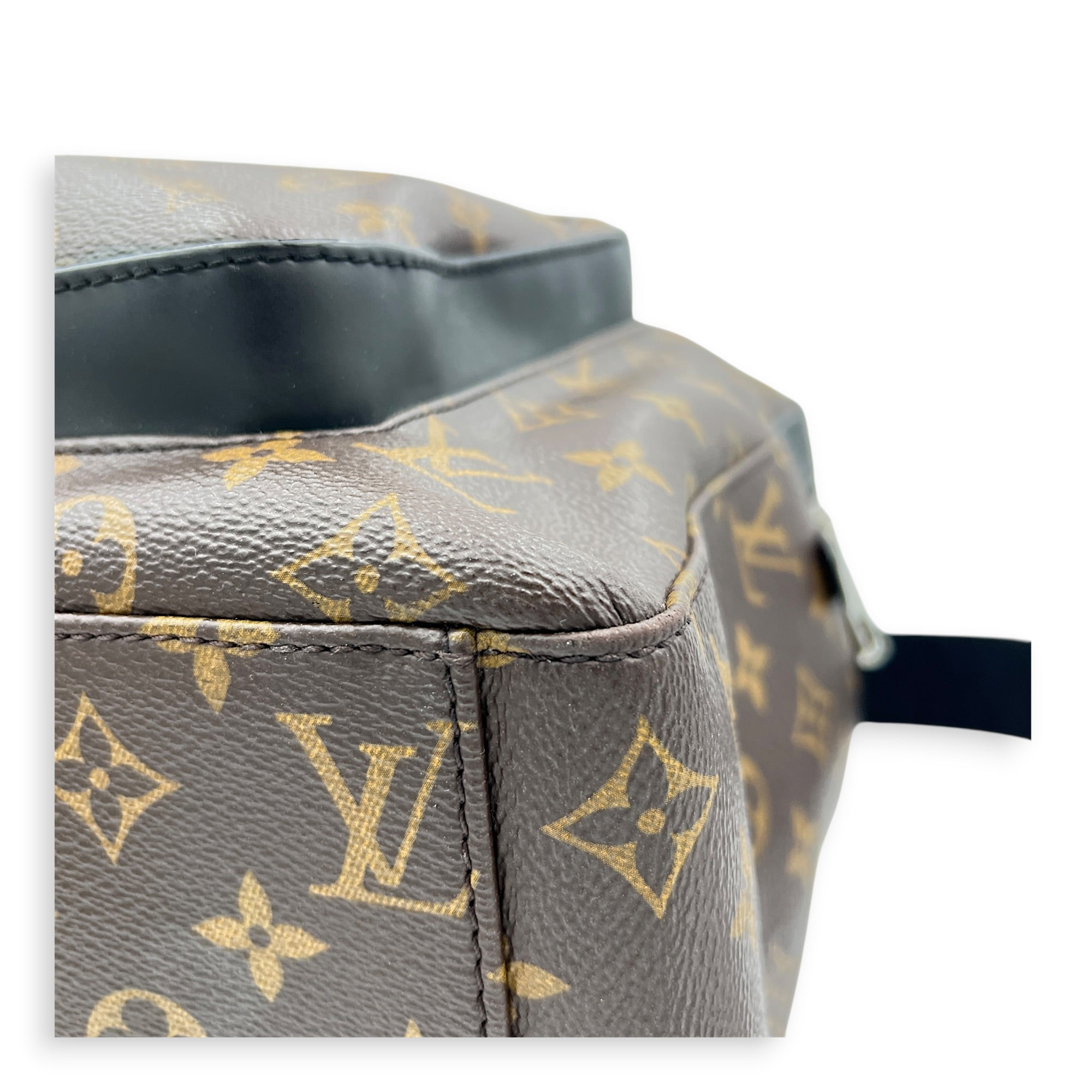 Macassar Josh Backpack Brown in Monogram Coated Canvas, Silver hardware