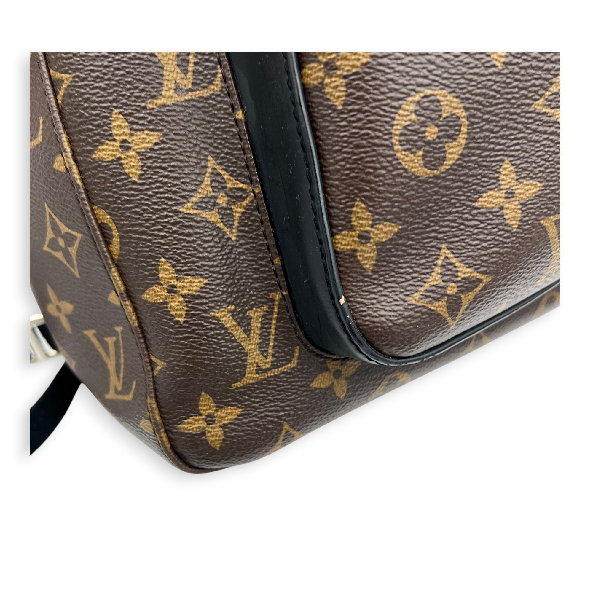 Macassar Josh Backpack Brown in Monogram Coated Canvas, Silver hardware