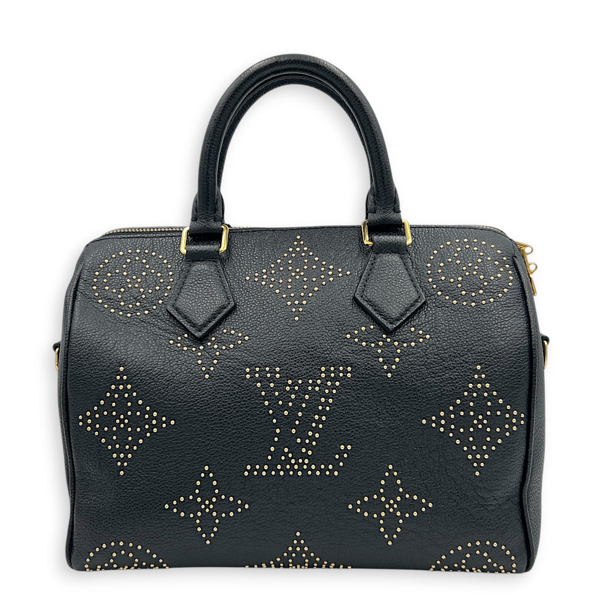 Speedy Bandouliere Studded Monogram Constellation Top Handle Bag in Calfskin, Gold hardware