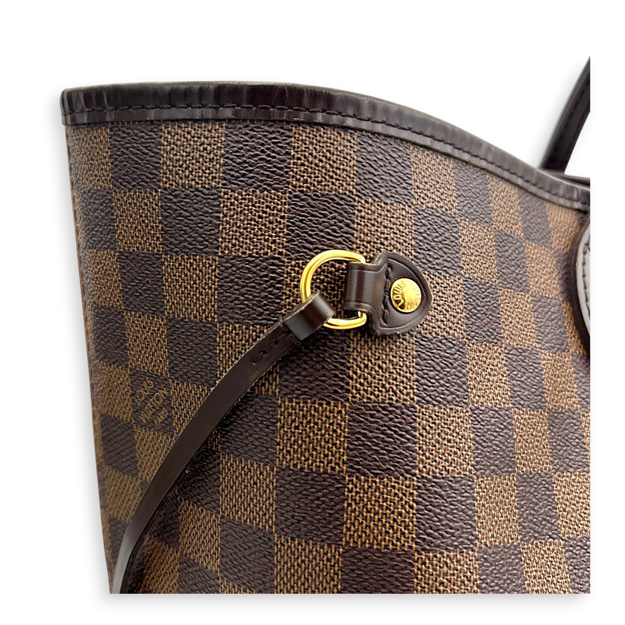 Neverfull GM Brown Tote Bag in Coated Canvas, Gold hardware