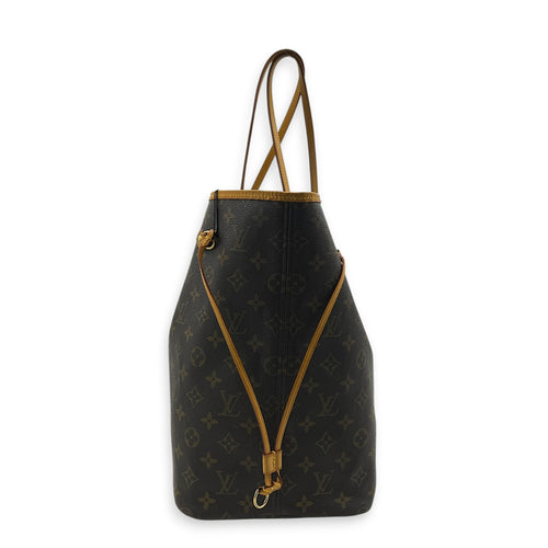 Neverfull Tote Bag GM Brown in Monogram Coated Canvas, Gold hardware