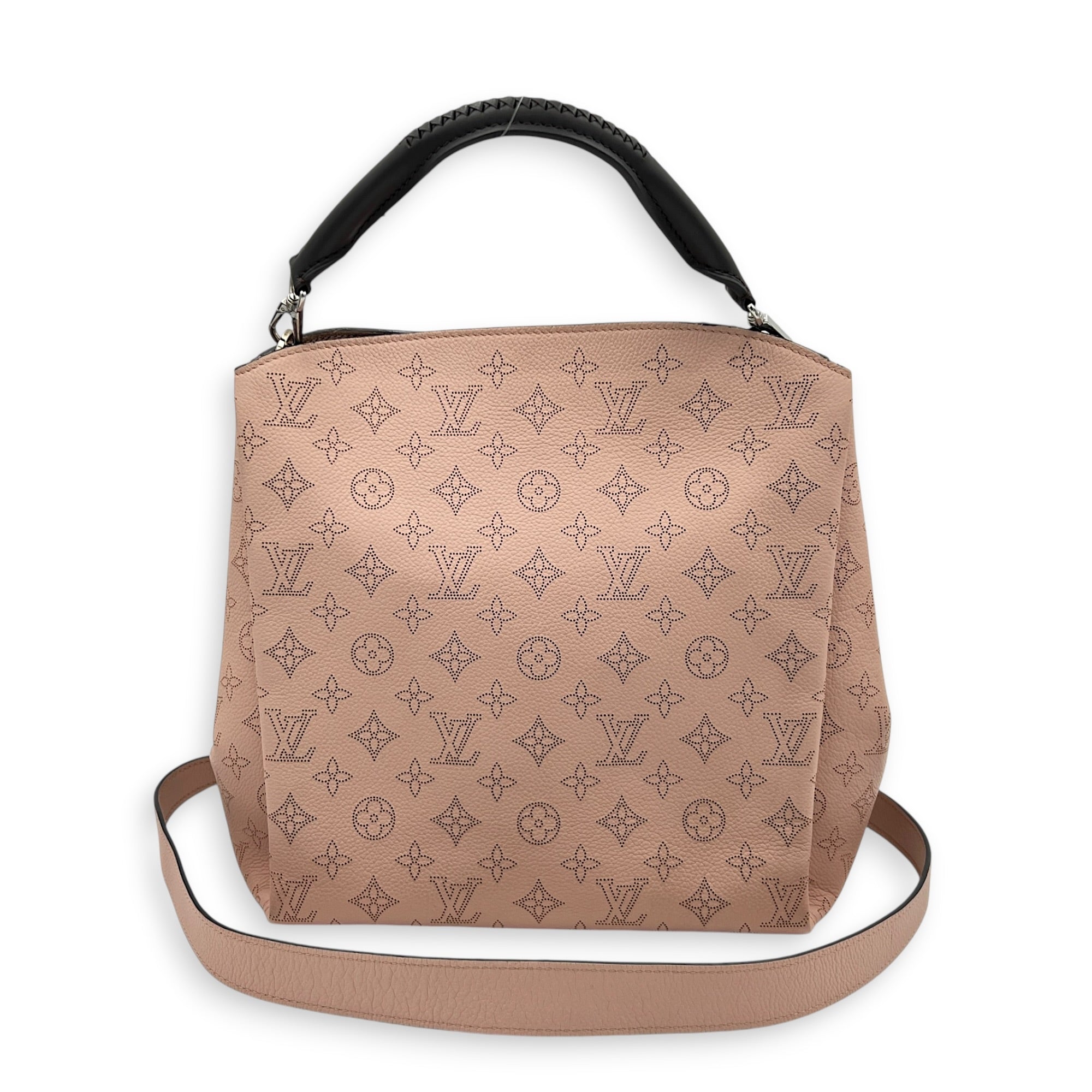 Mahina Babylon Shoulder Bag Pink in Calfskin, Silver hardware