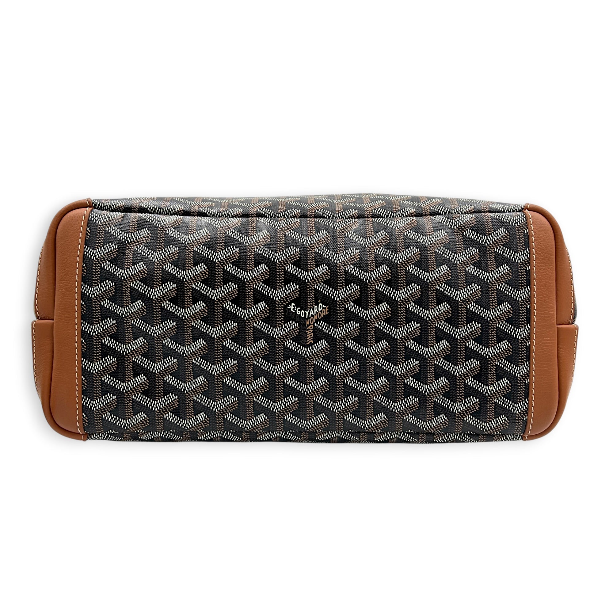 Artois Tote Bag PM Brown in Coated Canvas, Silver hardware