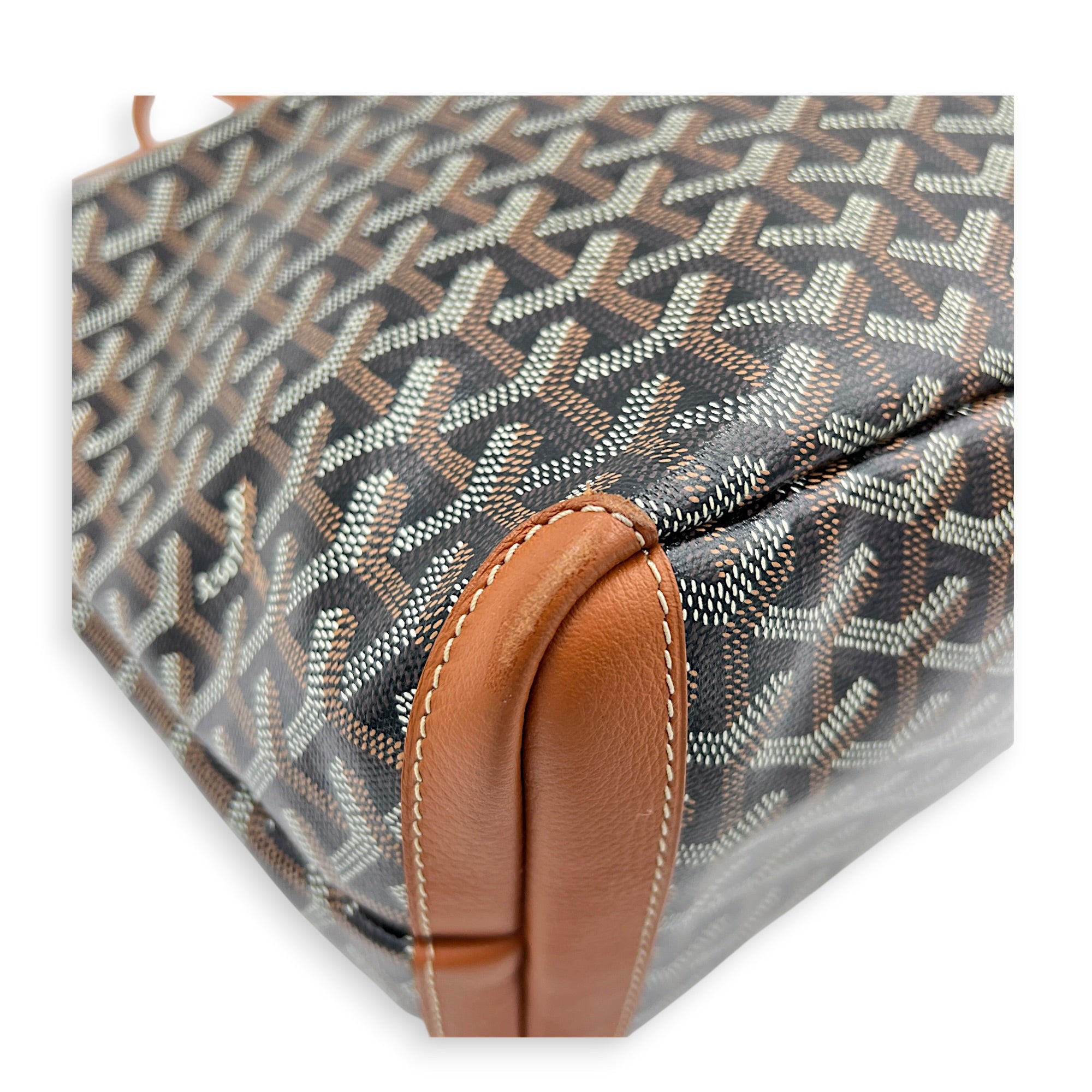 Artois Tote Bag PM Brown in Coated Canvas, Silver hardware