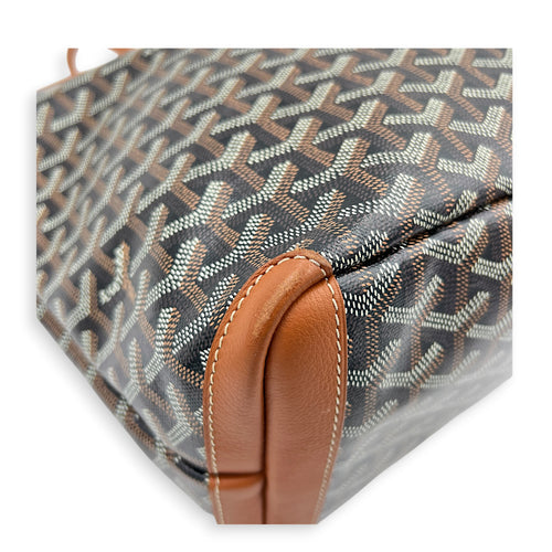 Artois Tote Bag PM Brown in Coated Canvas, Silver hardware
