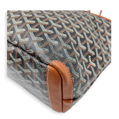 Artois Tote Bag PM Brown in Coated Canvas, Silver hardware