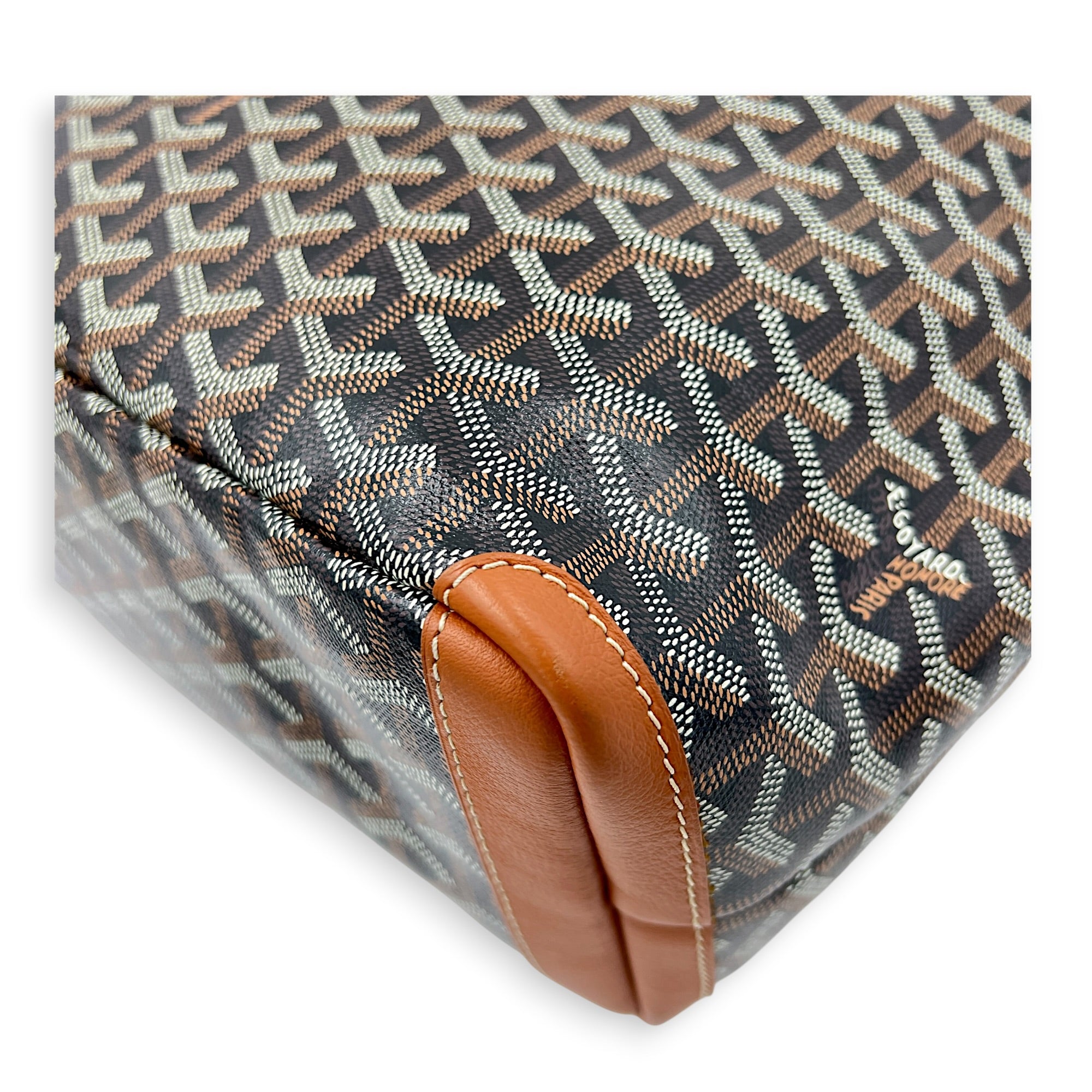 Artois Tote Bag PM Brown in Coated Canvas, Silver hardware