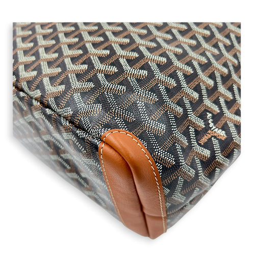 Artois Tote Bag PM Brown in Coated Canvas, Silver hardware