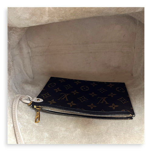 Low Key Shoulder Bag Beige in Calfskin, Gold hardware