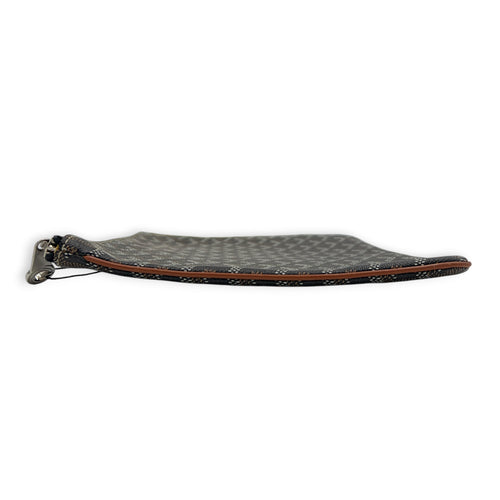 Senat Pouch Black in Coated Canvas, Silver hardware