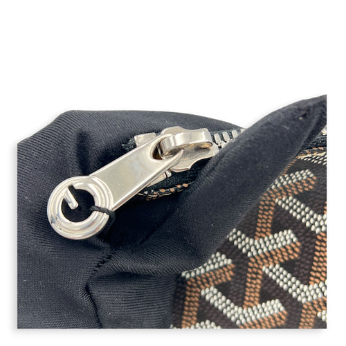 Senat Pouch Black in Coated Canvas, Silver hardware