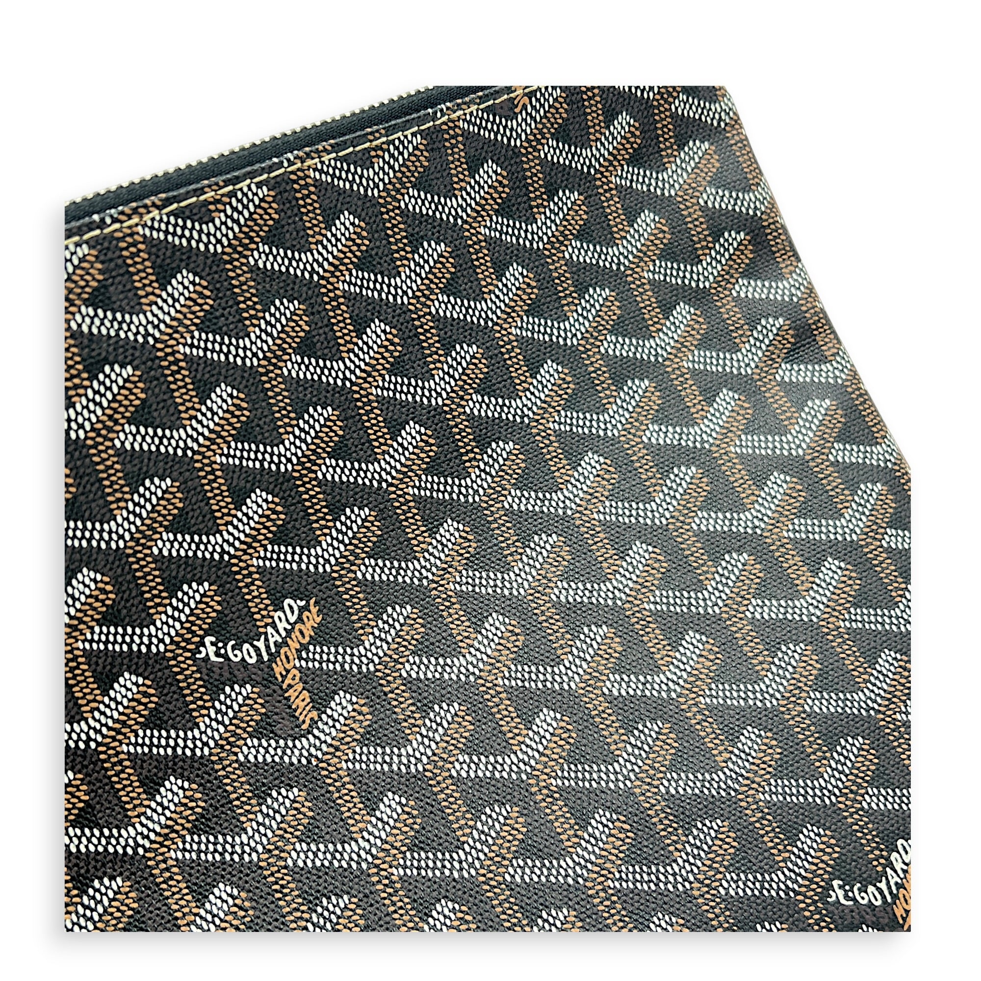 Senat Pouch Black in Coated Canvas, Silver hardware
