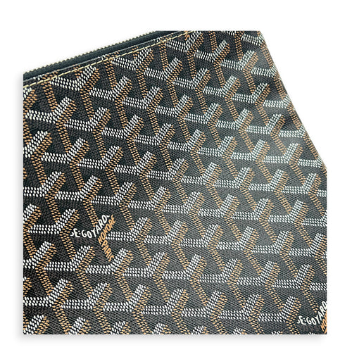 Senat Pouch Black in Coated Canvas, Silver hardware
